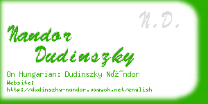 nandor dudinszky business card